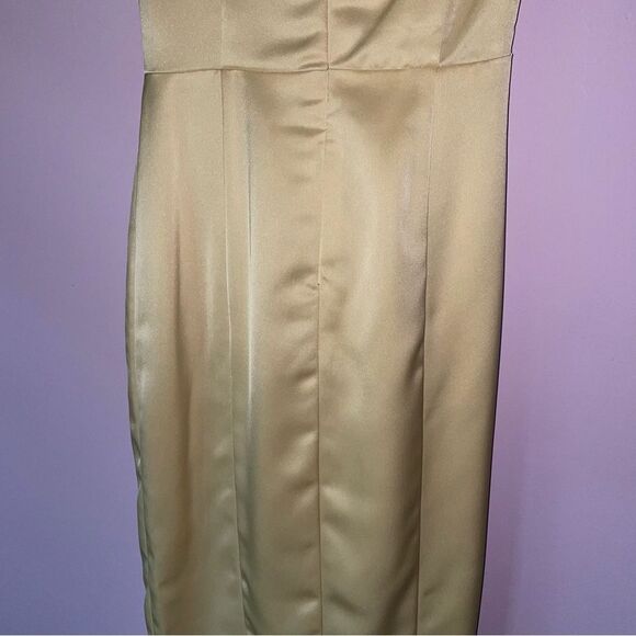 NEW Lavish Alice 4 Midi Cocktail Dress Cream Ruched Cowl Neckline - Picture 8 of 9